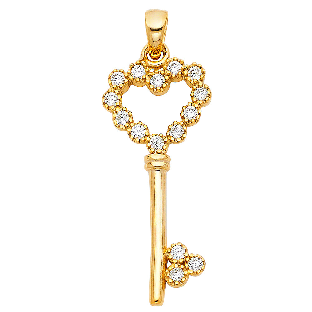 14K Yellow Gold Key, Music & Assorted Pendant - PT1723