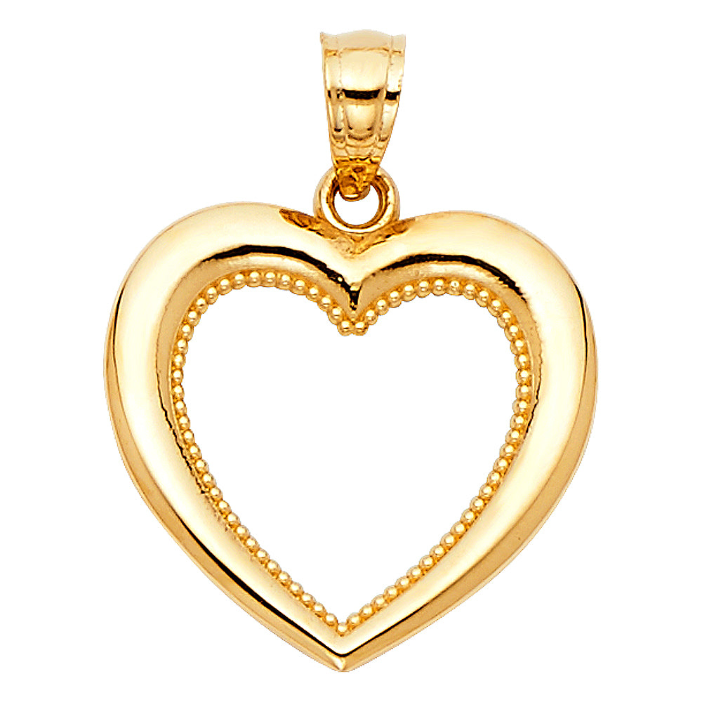 14K Yellow Gold Mom, Family, Baby & Heart Pendant - PT1789