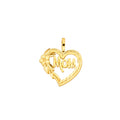 14K Yellow Gold Mom, Family, Baby & Heart Pendant - PT1838