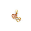 14K Yellow Gold Flower & 15 Años Pendant - PT1886