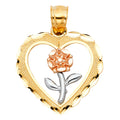 14K Yellow Gold Flower & 15 Años Pendant - PT1943