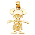 14K Yellow Gold Mom, Family, Baby & Heart Pendant - PT2010