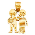 14K Yellow Gold Mom, Family, Baby & Heart Pendant - PT2015