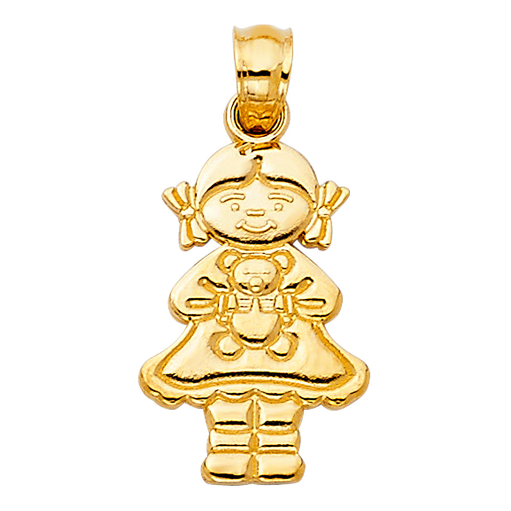 14K Yellow Gold Mom, Family, Baby & Heart Pendant - PT2016