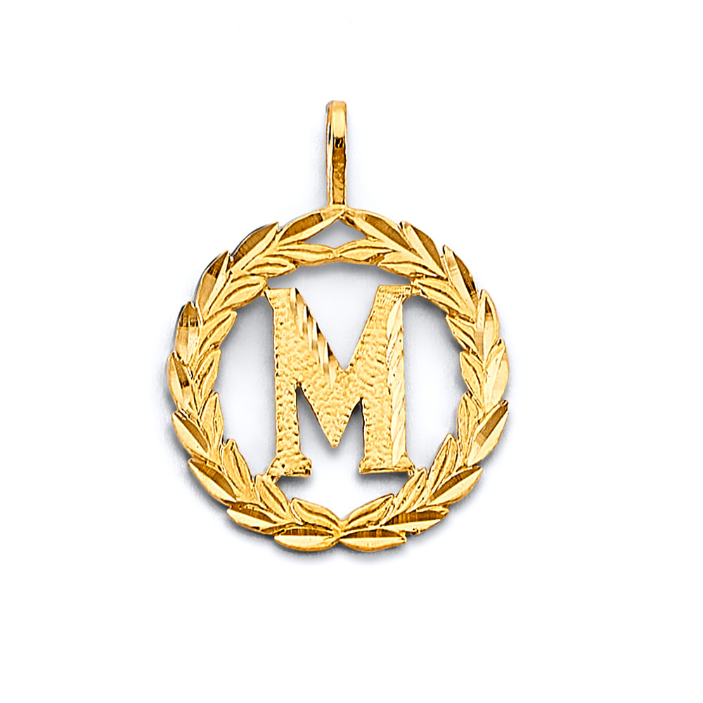 14K Yellow Gold Alphabet & Number Jewelry - PT2050 - Letter M