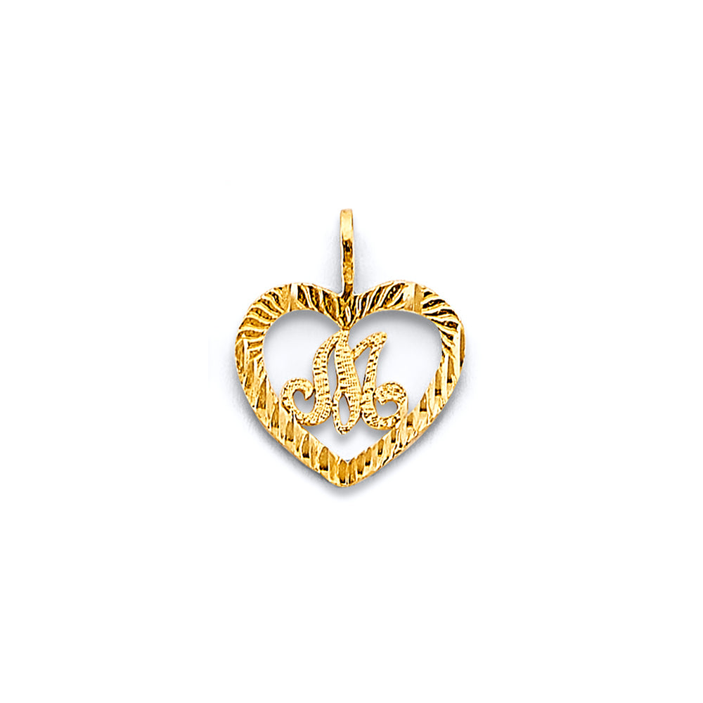 14K Yellow Gold Alphabet & Number Jewelry - PT2054 - Letter M