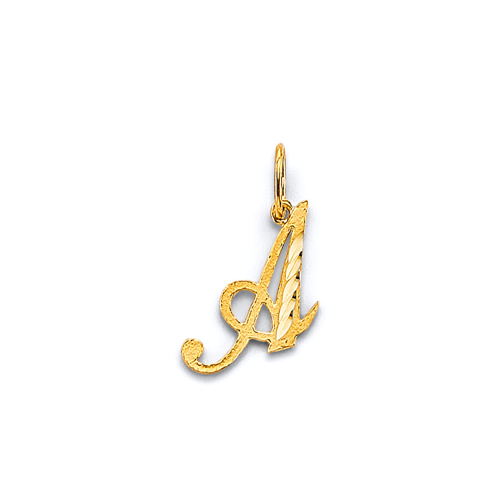 14K Yellow Gold Alphabet & Number Jewelry - PT2055 - Letter A
