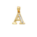 14K Yellow Gold Alphabet & Number Jewelry - PT2056 - Letter A