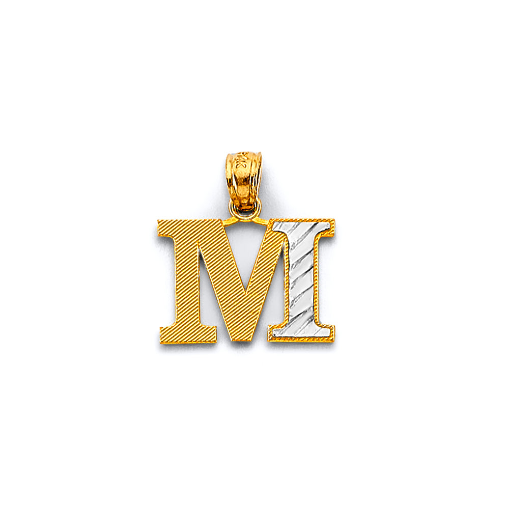 14K Yellow Gold Alphabet & Number Jewelry - PT2056 - Letter M