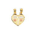14K Yellow Gold Mom, Family, Baby & Heart Pendant - PT2376