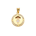 14K Yellow Gold Mom, Family, Baby & Heart Pendant - PT2399