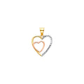 14K Yellow Gold Mom, Family, Baby & Heart Pendant - PT2544