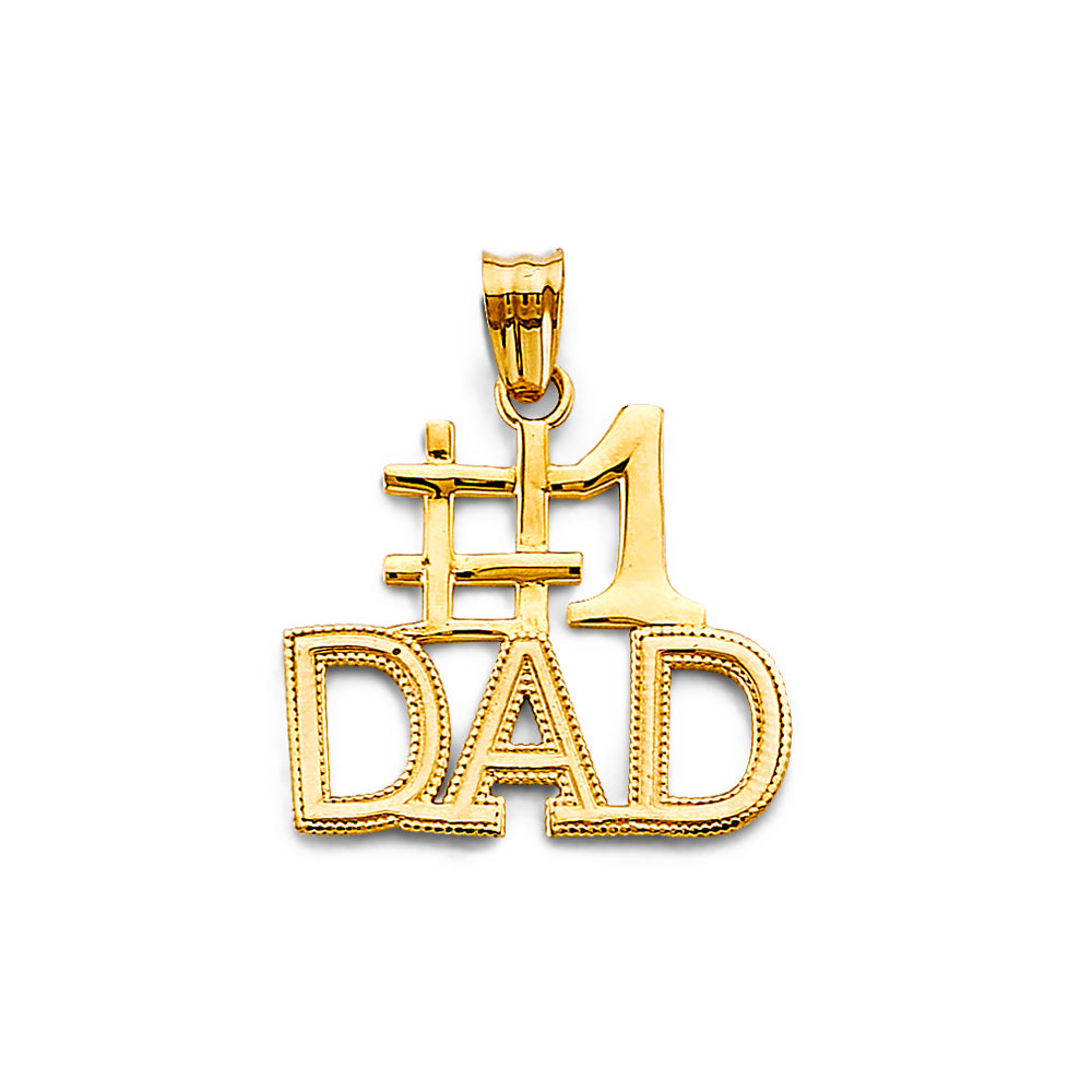 14K Yellow Gold Mom, Family, Baby & Heart Pendant - PT2701