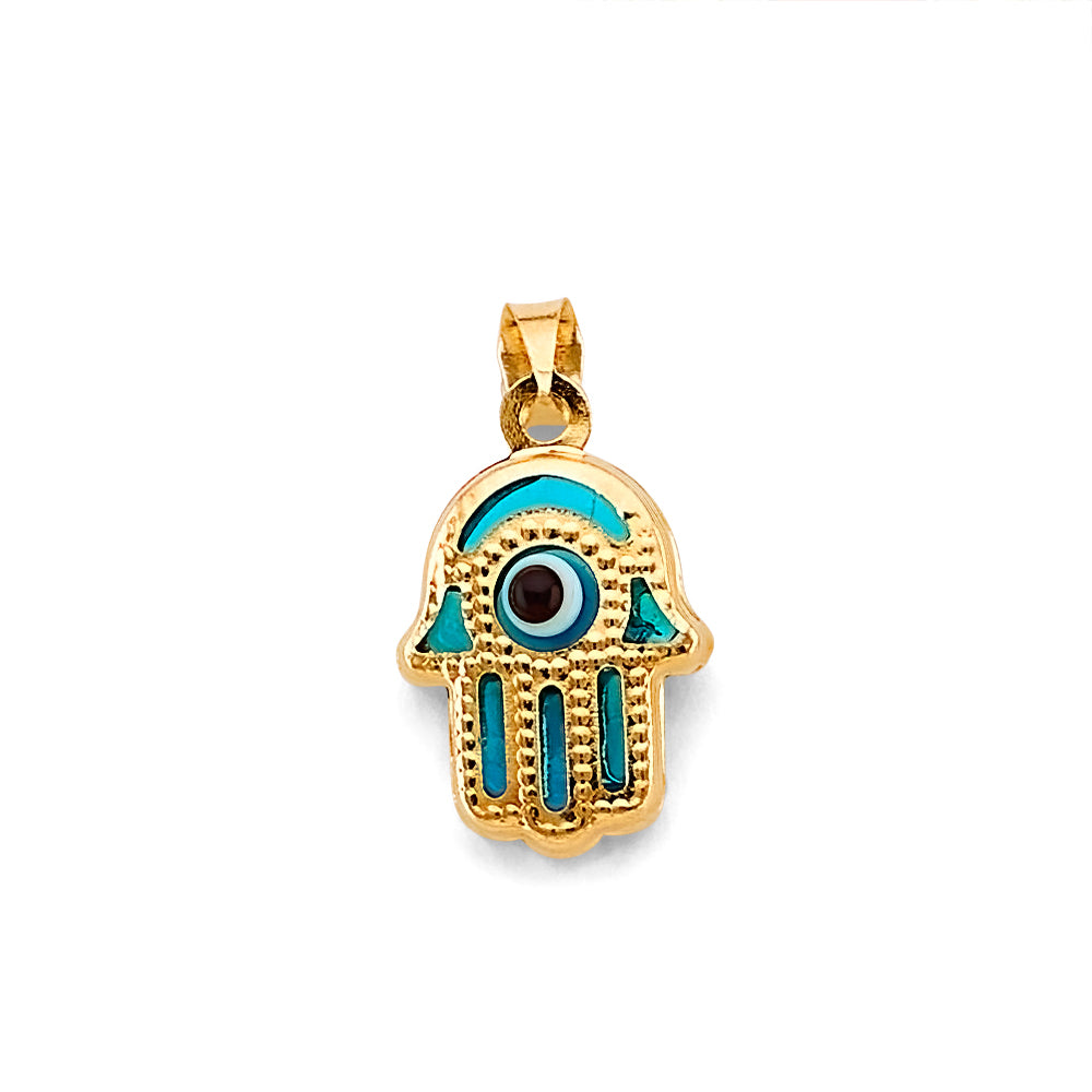14K Yellow Gold Nature, Sports, Evil Eye & Baby Pendant - PT2786