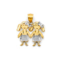 14K Yellow Gold Mom, Family, Baby & Heart Pendant - PT3192