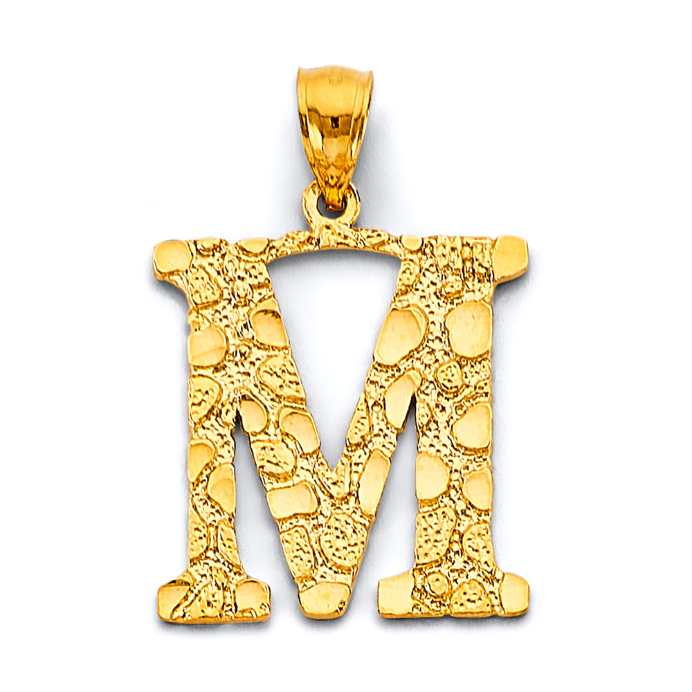 14K Yellow Gold Alphabet & Number Jewelry - PT3241 - Letter M