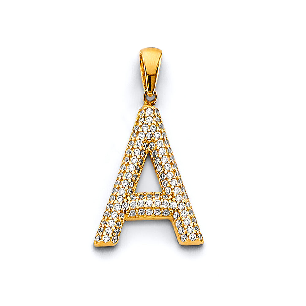 14K Yellow Gold Alphabet & Number Jewelry - PT3243 - Letter A