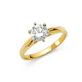 14K Yellow Gold CZ Engagement Ring - RG2