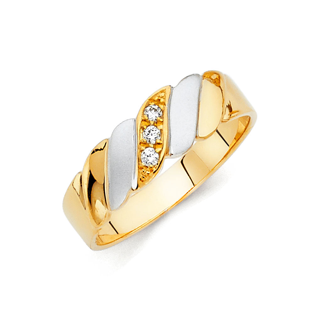 14K Yellow Gold CZ Trio Set - RG115