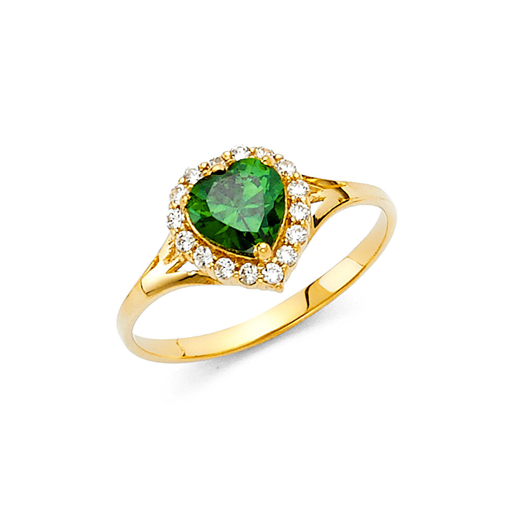 14K Yellow Gold Fancy CZ & Mother's Ring - RG377