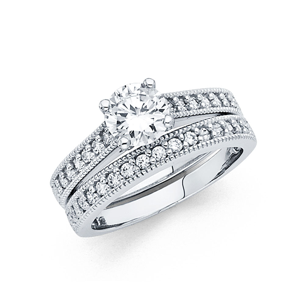 14K Yellow Gold CZ Bridal Set - RG756 - Image 757