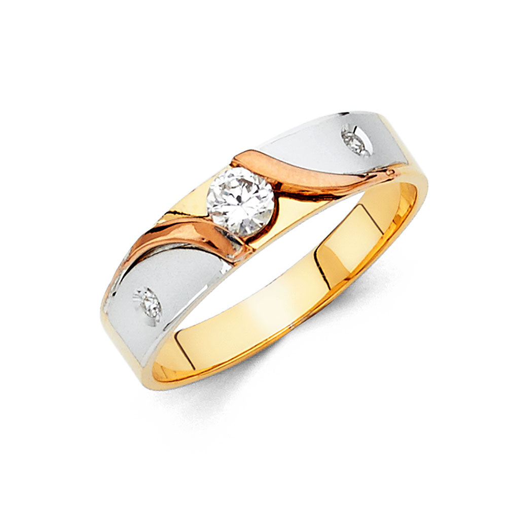 14K Yellow Gold CZ Trio Set - RG801
