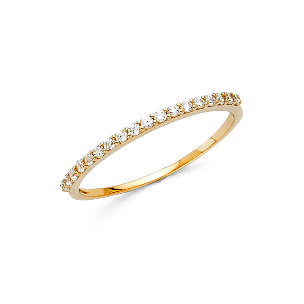 14K Yellow Gold CZ Wedding & Eternity Band - RG863