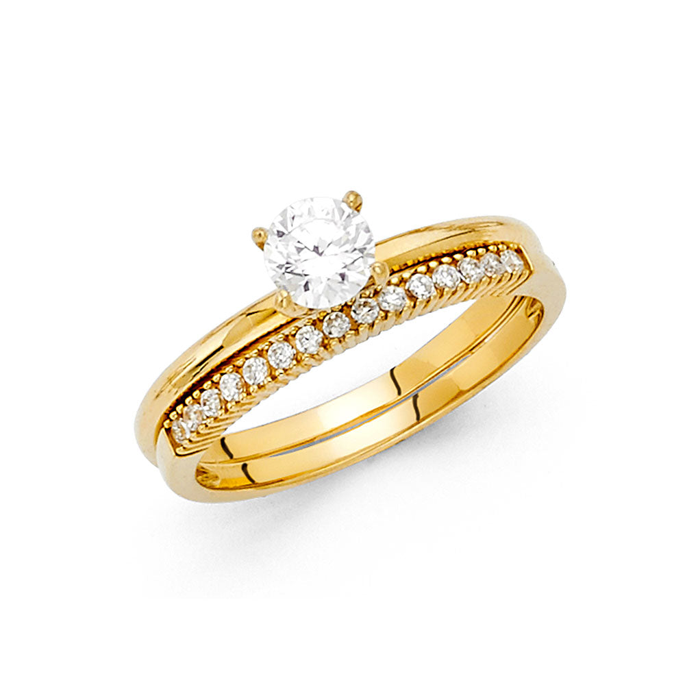 14K Yellow Gold CZ Bridal Set - RG1109 - Image 1110