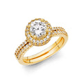14K Yellow Gold CZ Bridal Set - RG1122 - Image 1123
