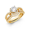 14K Yellow Gold CZ Bridal Set - RG1126