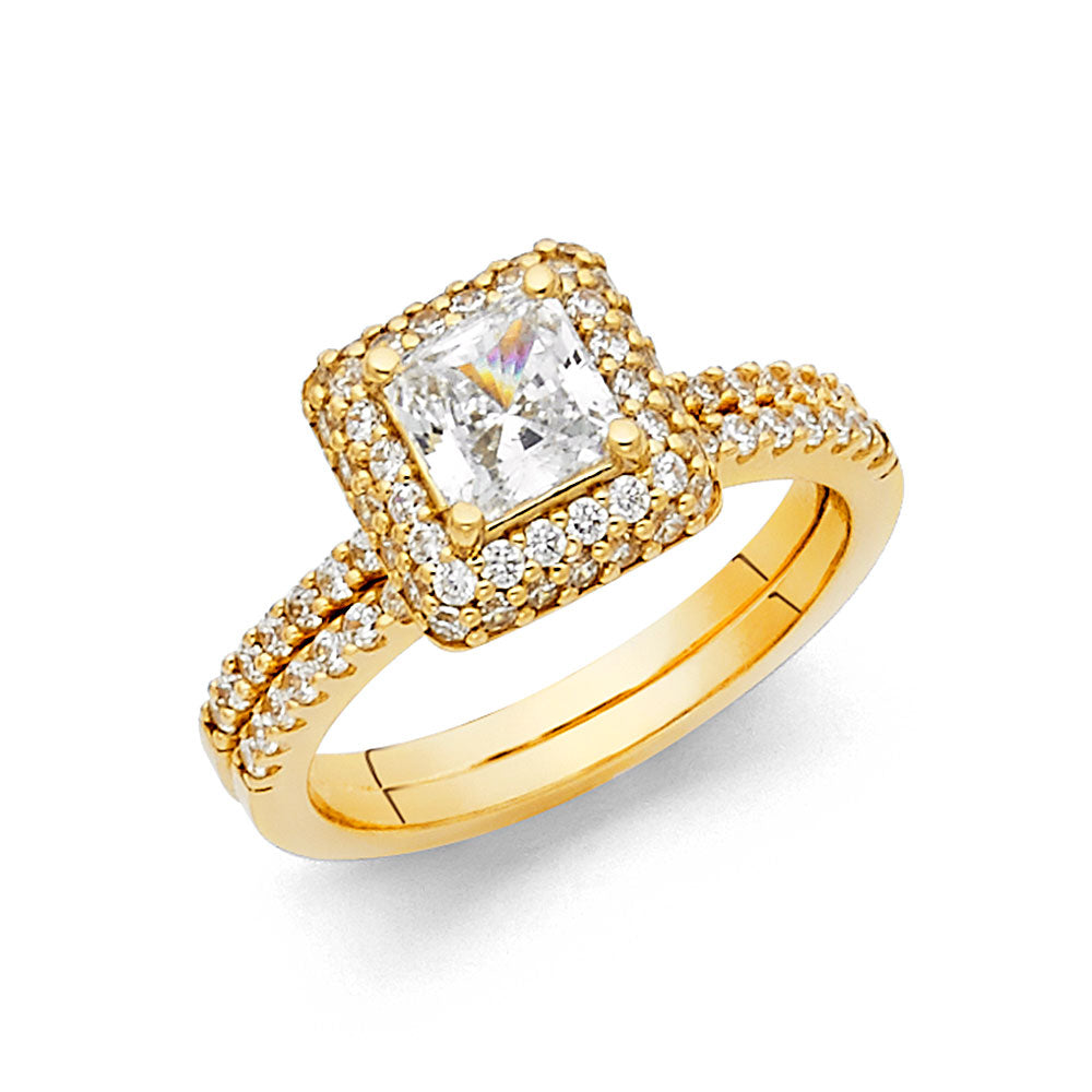 14K Yellow Gold CZ Bridal Set - RG1132 - Image 1133