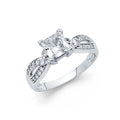 14K Yellow Gold CZ Engagement Ring - RG1143