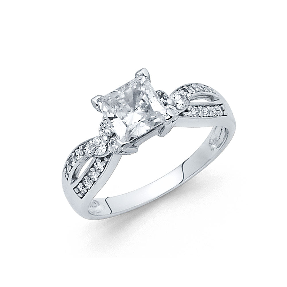 14K Yellow Gold CZ Engagement Ring - RG1143