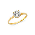 14K Yellow Gold CZ Engagement Ring - RG1156