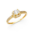 14K Yellow Gold CZ Engagement Ring - RG1234
