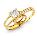 14K Yellow Gold CZ Engagement Ring - RG1249