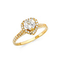 14K Yellow Gold CZ Engagement Ring - RG1260