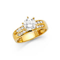 14K Yellow Gold CZ Engagement Ring - RG1309