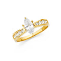 14K Yellow Gold CZ Engagement Ring - RG1317