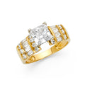 14K Yellow Gold CZ Engagement Ring - RG1318