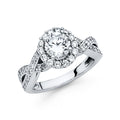 14K Yellow Gold CZ Engagement Ring - RG1345