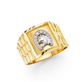 14K Yellow Gold Men's, Signet & Nugget Ring - RG1685
