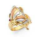 14K Yellow Gold Butterfly, Animal & Lucky Ring - RG1715