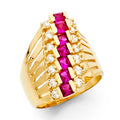 14K Yellow Gold Fancy CZ & Mother's Ring - RG1951