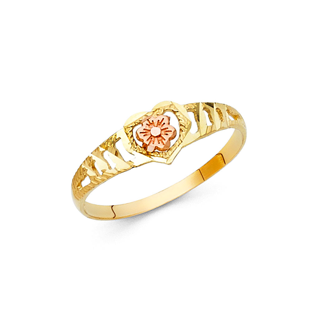 14K Yellow Gold Religious, 15 Años & Crown Ring - RG2035