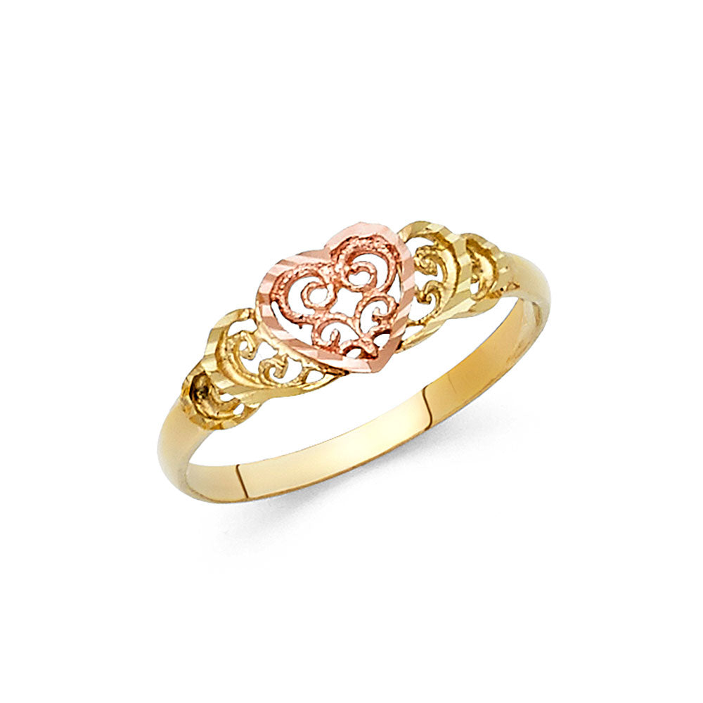14K Yellow Gold Religious, 15 Años & Crown Ring - RG2123