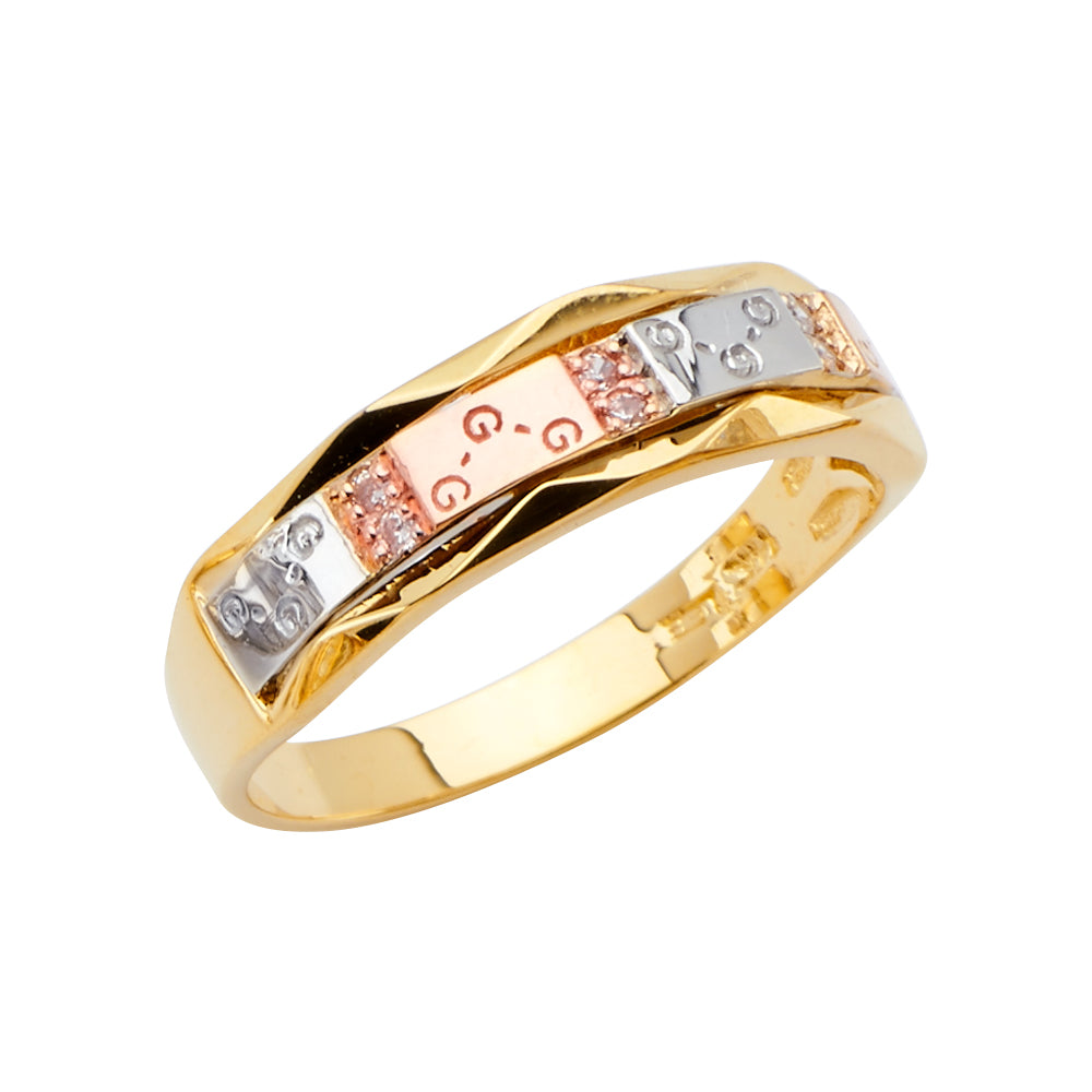 14K Yellow Gold CZ Trio Set - RG2516