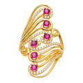 14K Yellow Gold Fancy CZ & Mother's Ring - RG2653