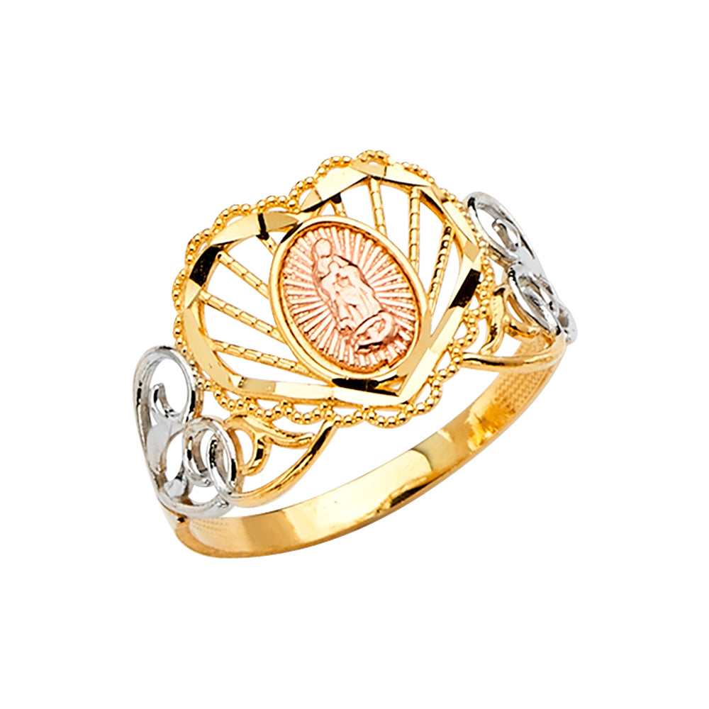 14K Yellow Gold Religious, 15 Años & Crown Ring - RG2696