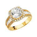 14K Yellow Gold CZ Engagement Ring - RG2843